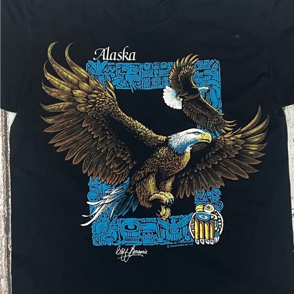 Bald Eagle Vintage America USA 1990s Patriot Travel Vacation Crewneck Tshirt - Picture 2 of 4